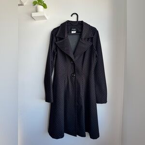 Black Polka Dot Long Coat